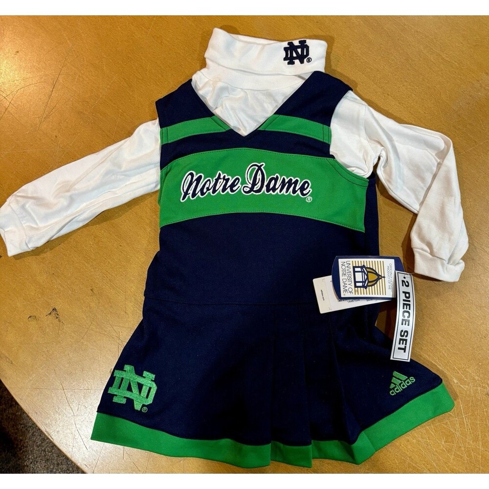 Adidas Note Dame Fighting Irish 2 Pc. Toddler Preschool Cheerleading Outfit 24 M